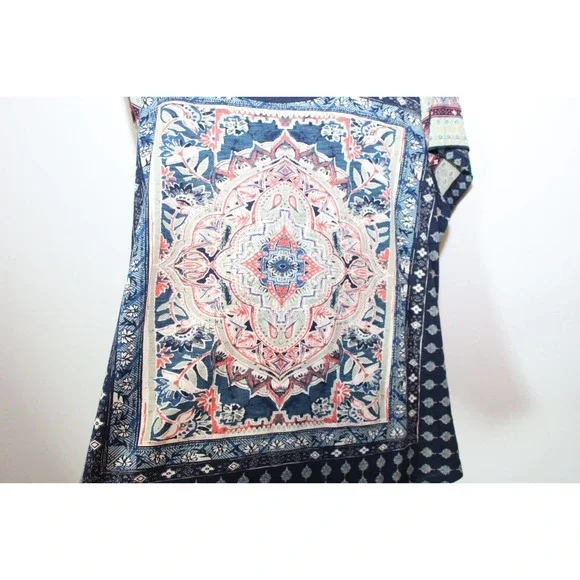 Lucky Brand Persian Carpet Tee Short Sleeve Top Navy Women's Size 3X H14384 - Picture 4 of 9